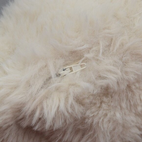 Faux Fur Throw Pillow Decorative Ivory White Utopia Bedding 20x20 - Picture 8 of 11